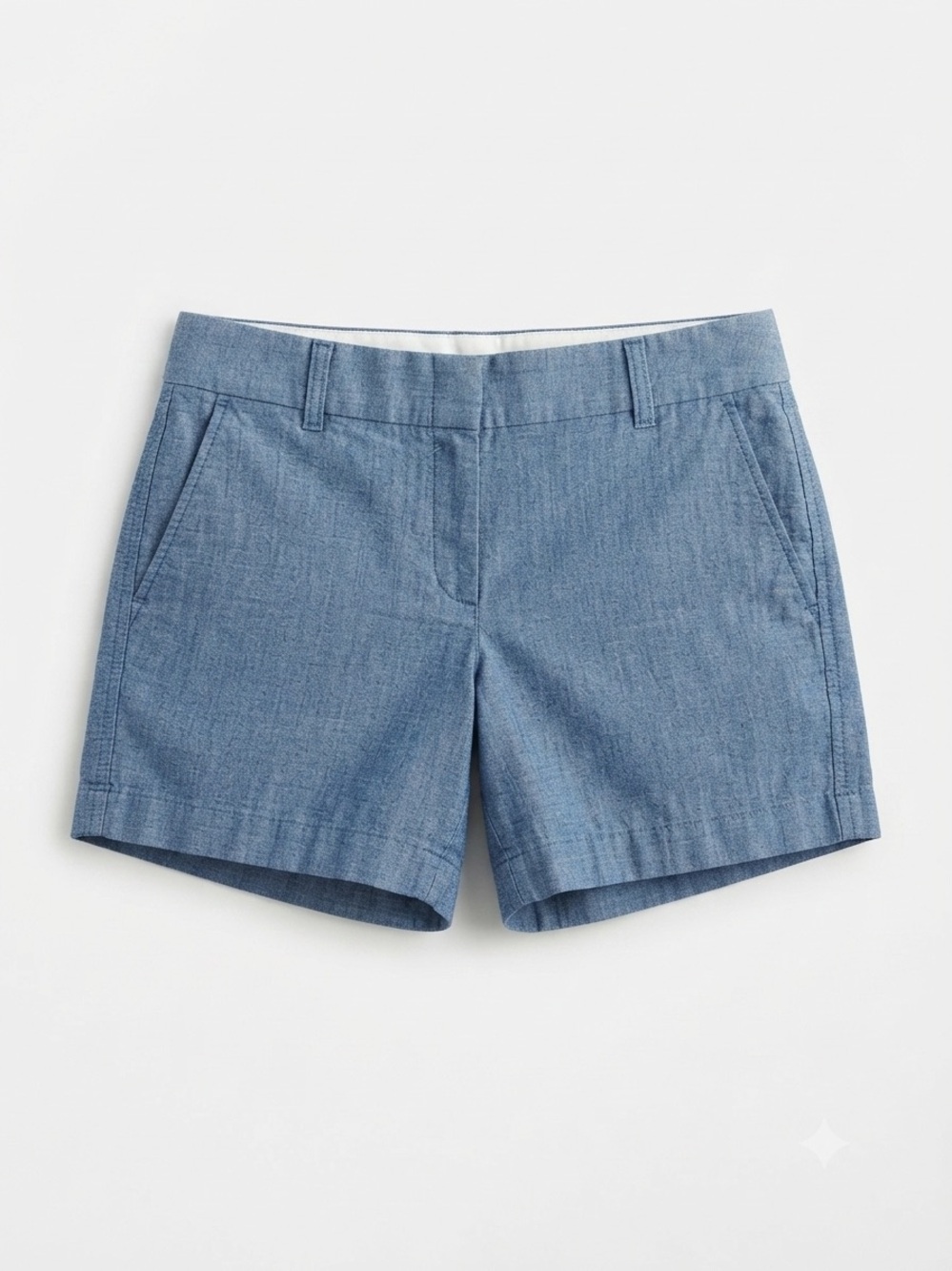 J.Crew Blue Chambray Shorts Women Size 6 100% Cotton Casual Preppy Summer Chic